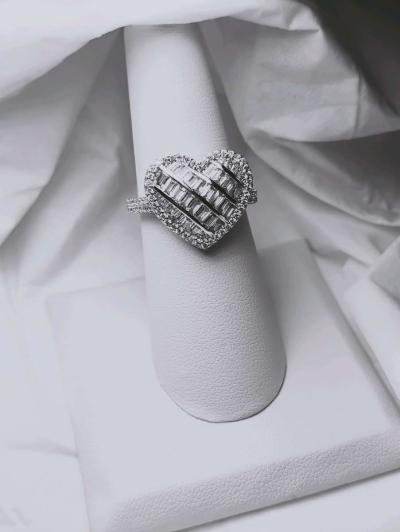 925 Stamped Silver HEART RING - Thumbnail 1