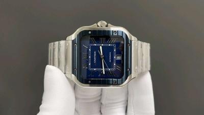luxury automatic square dial blue - Thumbnail 3