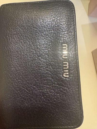 Miu Miu black leather studded wallet - Thumbnail 2