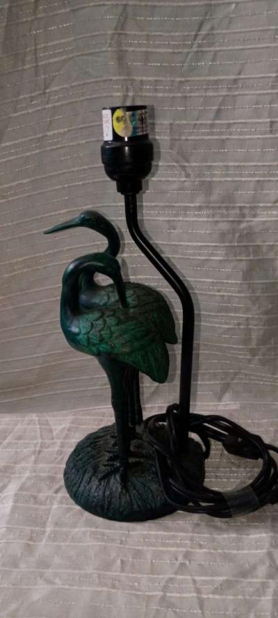 Vintage Small Crane Heron Green Lamp - Thumbnail 2