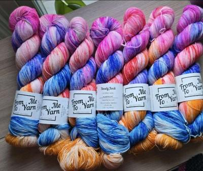7 skeins Handdyed Indie Yarn From Me To Yarn SW Merino Nylon