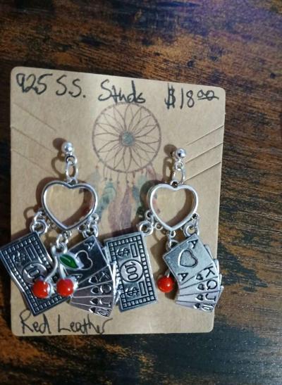 CasinoPoker Lucky Charms Stud Earrings and Necklace Set - Thumbnail 2