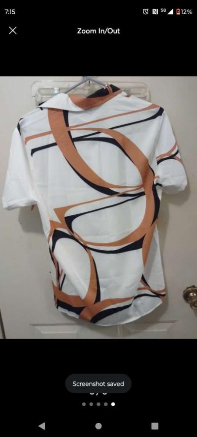 Silk geometric button up nice shirt new with tags - Thumbnail 5