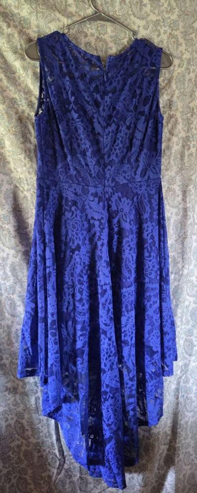 Navy Blue HighLow Dress - Thumbnail 2