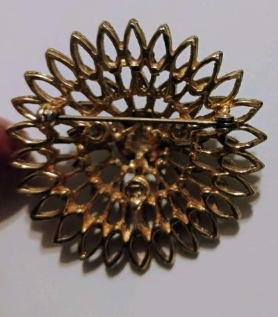 vintage midcentury MCM atomic age starburst Stone pin - Thumbnail 2