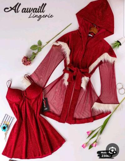 Womens Sexy Christmas Robe Lingerie Santa Costume Babydoll C - Thumbnail 2