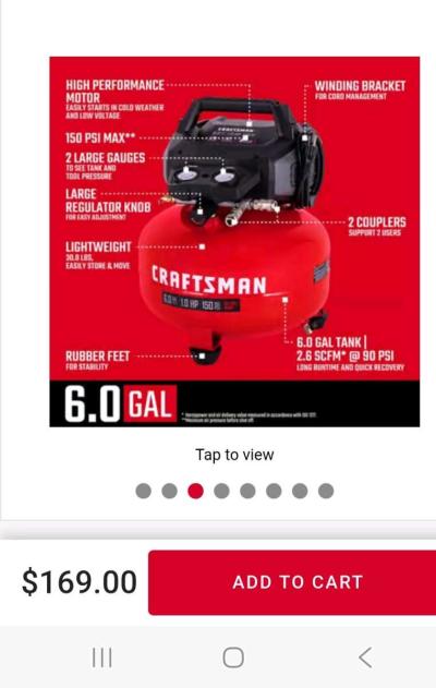 craftsman air compressor 150psi - Thumbnail 3