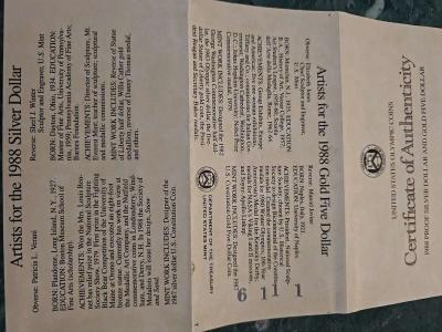 1988 Olympic Coin Set Silver and Gold Mint COA Included - Thumbnail 4