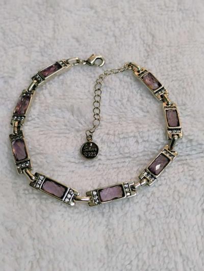 925 Italian Silver Purple Stone BRACELET - Thumbnail 2
