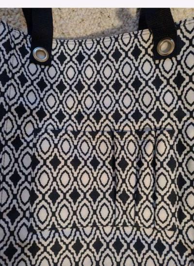 Medium Tote Bag Medallion Design Zip Shoulder Bag Double Han - Thumbnail 6