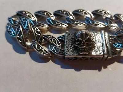 NEW ART HANDMADE SILVER PLATED BRACELET  22 CM542 GR - Thumbnail 5