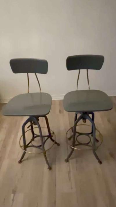 Restoration Hardware Vintage Bar Stools - Thumbnail 2