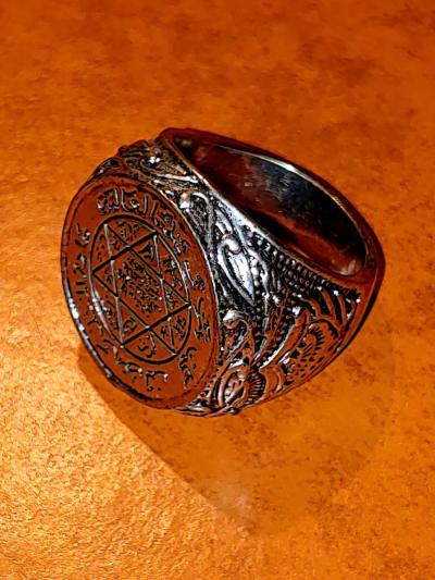GREAT JEWISH RELIGION DAVID STAR MASCOT LUCKY RING Size 9 - Thumbnail 5