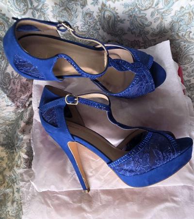 Navy Blue High Heels - Thumbnail 3