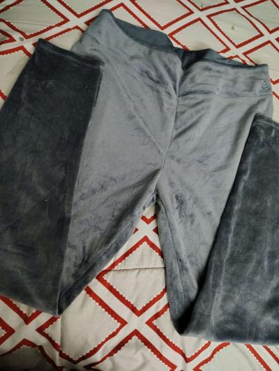 Cuddl Duds Womens Gray Double Plush Velour Pajama Pants - Thumbnail 2