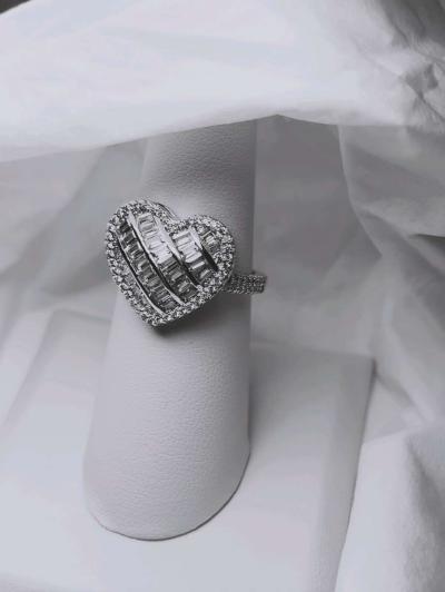 925 Stamped Silver HEART RING - Thumbnail 2