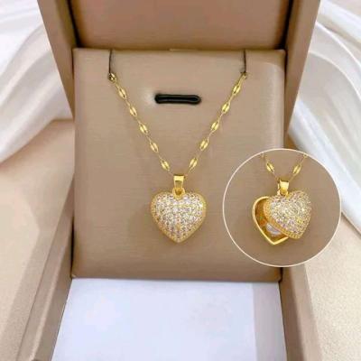Luxury Gold Heart Necklace  Womens Gift  Never Tarnish - Thumbnail 2