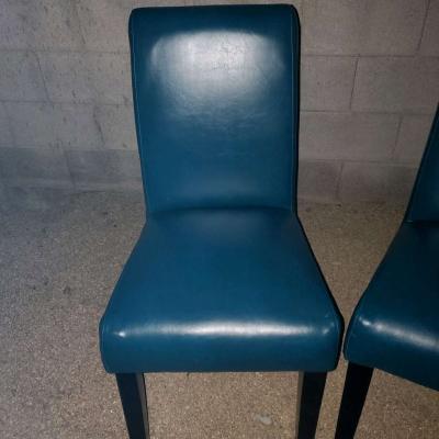 Faux Leather High Back Dining Chairs - Thumbnail 2