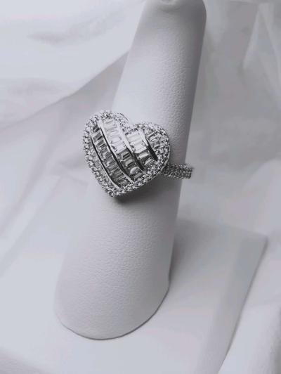 925 Stamped Silver HEART RING - Thumbnail 3