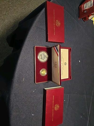 1988 Olympic Coin Set Silver and Gold Mint COA Included - Thumbnail 3