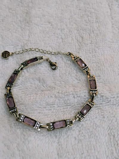 925 Italian Silver Purple Stone BRACELET - Thumbnail 1
