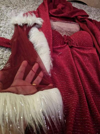 Womens Sexy Christmas Robe Lingerie Santa Costume Babydoll C - Thumbnail 5