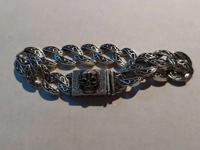 NEW ART HANDMADE SILVER PLATED BRACELET  22 CM542 GR - Thumbnail 6