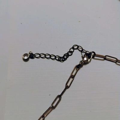 womens dainty paper clip chain link necklace - Thumbnail 2