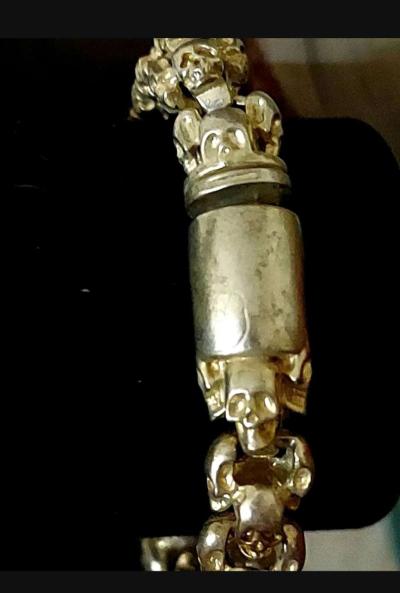 HANDMADE BRACELET HIPHOP SKULL KNITTING TIBETAN SILVER - Thumbnail 5