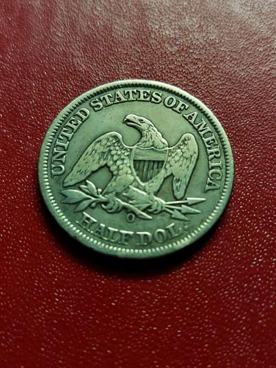 Great US 1858o Seated Liberty Half 90 Silver Dollar - Thumbnail 2