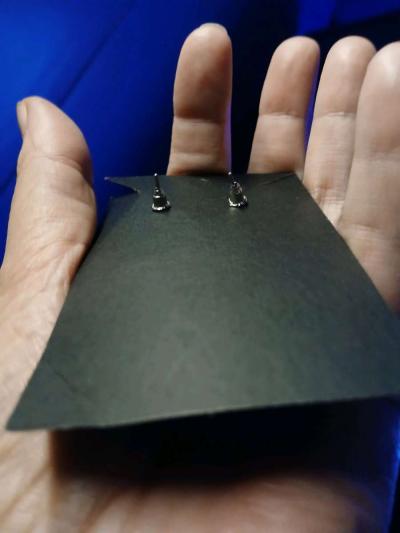 Natural Royal Blue Turquoise 8mm Stud Earrings - Thumbnail 2