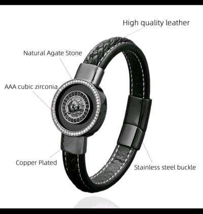 NEW 19CM FASHION LION PATTERN BRACELET MW  ZIRCONIA STONS ST - Thumbnail 3