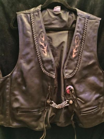 Leather riding vest size xxL - Thumbnail 2