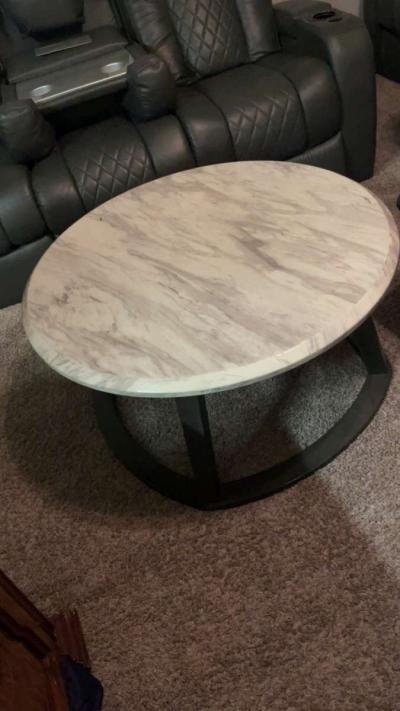 3Piece Marble Style Table Set  Pickup Only   Moving Sale - Thumbnail 2
