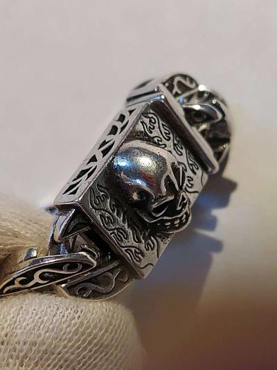 NEW ART HANDMADE SILVER PLATED BRACELET  22 CM542 GR - Thumbnail 4