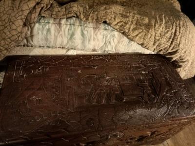 19 centrery Chinese antique hand carved chompras wooden ches - Thumbnail 4