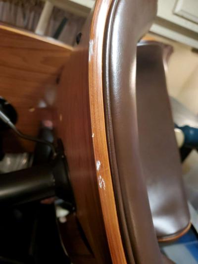 Brown Faux Leather and Wood Bar Stools - Thumbnail 6