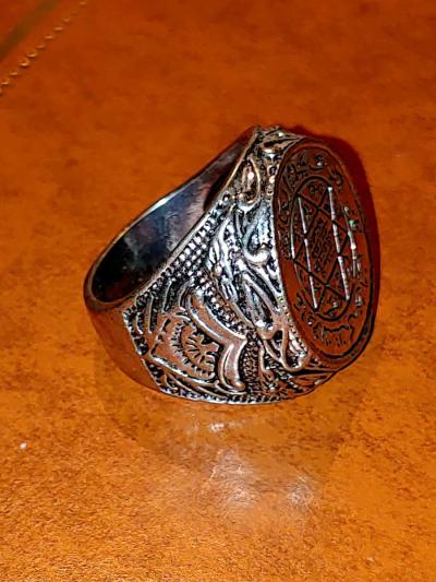 GREAT JEWISH RELIGION DAVID STAR MASCOT LUCKY RING Size 9 - Thumbnail 3