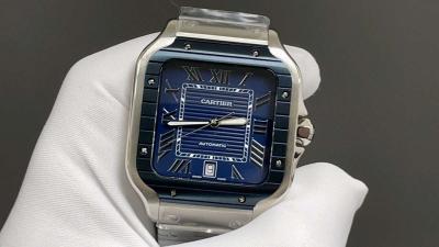 luxury automatic square dial blue - Thumbnail 2