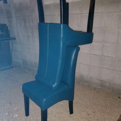 Faux Leather High Back Dining Chairs - Thumbnail 6