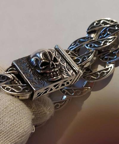 NEW ART HANDMADE SILVER PLATED BRACELET  22 CM542 GR - Thumbnail 3