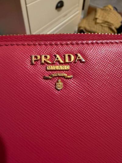 Pink Prada Saffiano leather wallet - Thumbnail 6