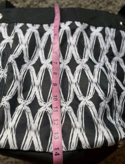 ThirtyOne Large Canvas Black Link Patterned Tote wBlack Stra - Thumbnail 4