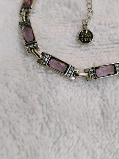 925 Italian Silver Purple Stone BRACELET - Thumbnail 3