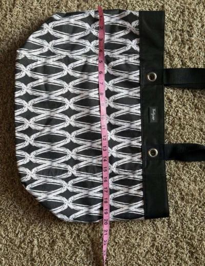 ThirtyOne Large Canvas Black Link Patterned Tote wBlack Stra - Thumbnail 3