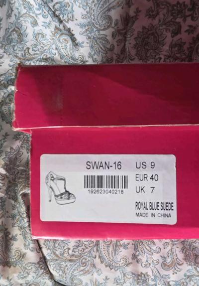 Navy Blue High Heels - Thumbnail 4