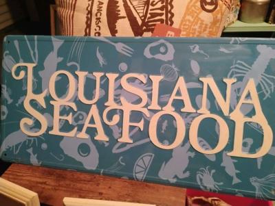 metal Louisiana seafood sign - Pensacola, Florida