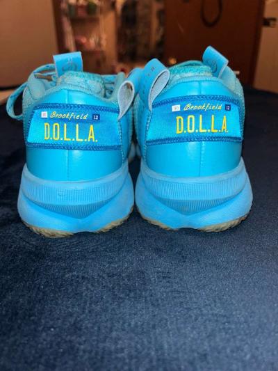 Adidas Dame 8 Young Dolla Mens Sz 6 Blue Cyan Silver Basketb - Thumbnail 2