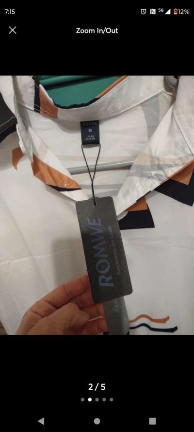 Silk geometric button up nice shirt new with tags - Thumbnail 2
