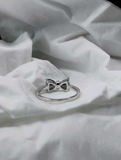 925 Stamped Silver COLORED BOW Ring - Thumbnail 6